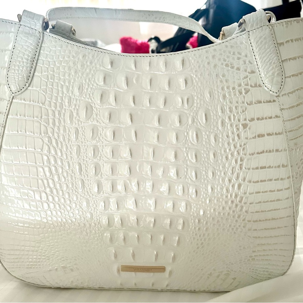 Brahmin White Croc-Embossed Women's Bag